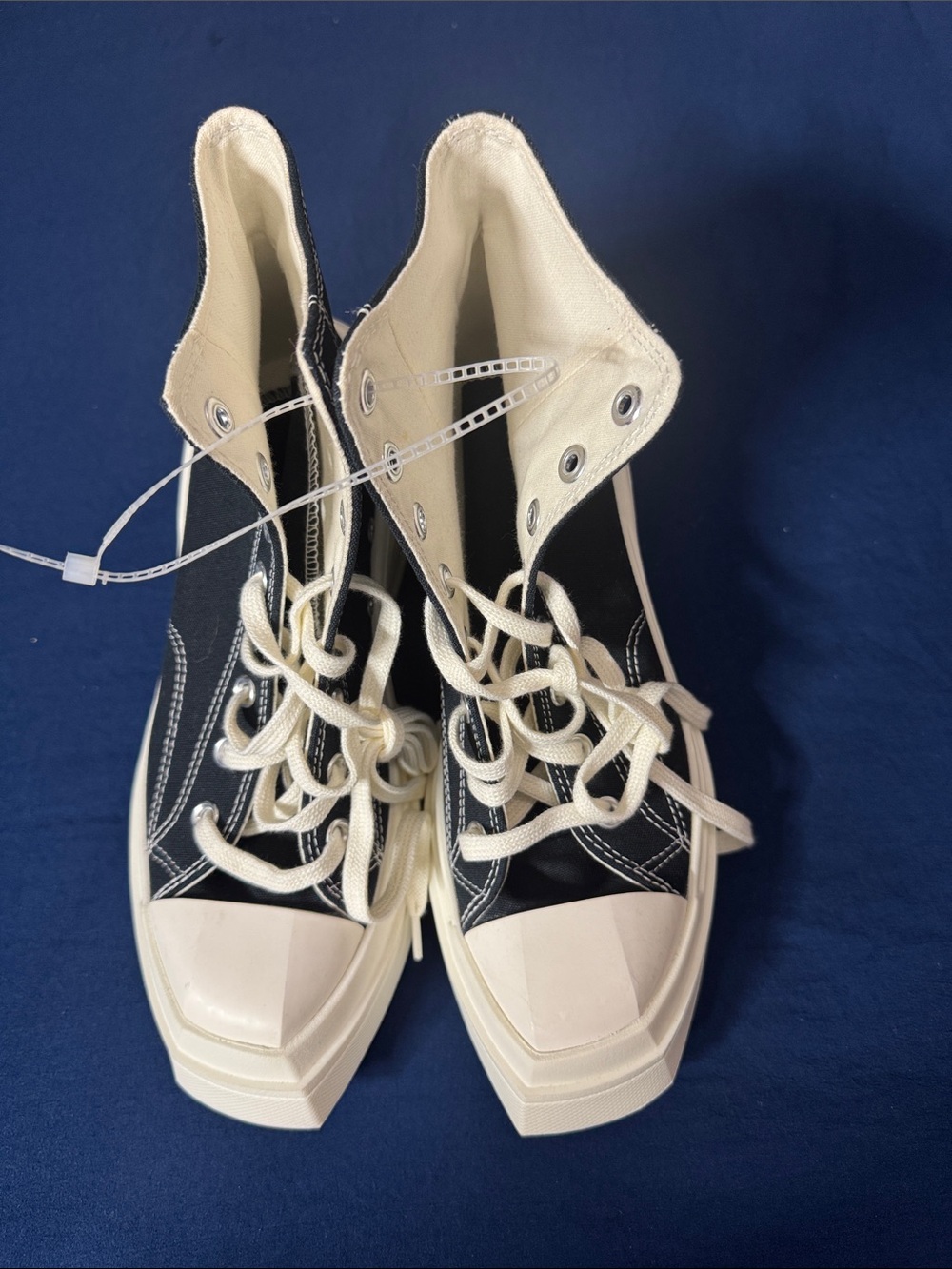 Converse Black Canvas High-Top Sneakers with Cream Accents